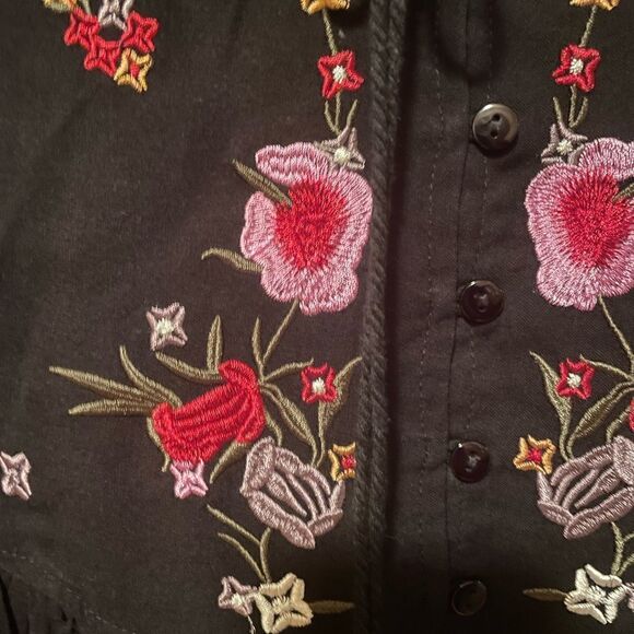 The Pyramid Collection Women’s Black Embroidered Floral Dress M - Picture 3 of 16